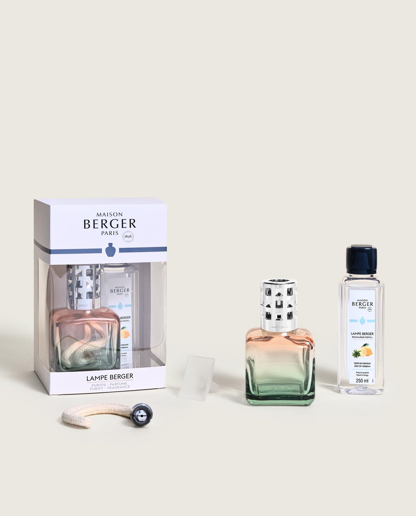 Coffret lampe Berger Glaçon Pêche/Verte