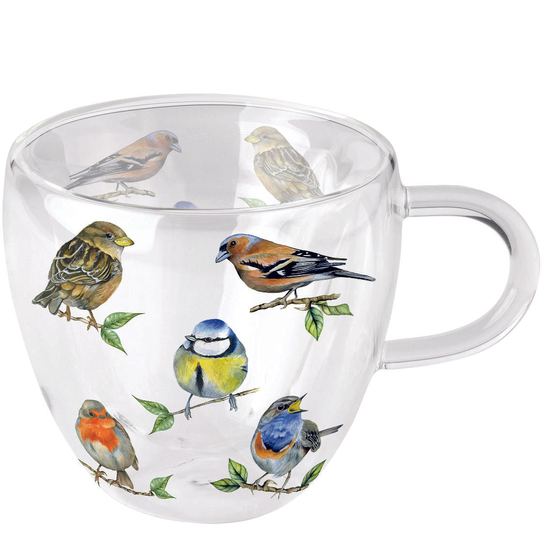 Mug double paroi Oiseaux