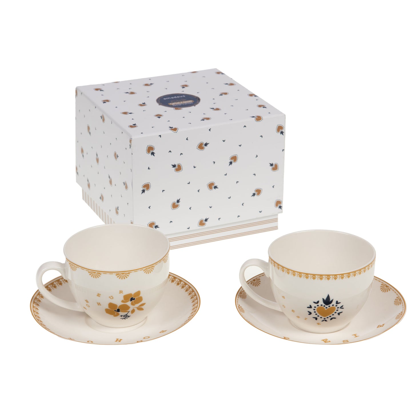 Coffret 2 tasses et sous tasses Poesie