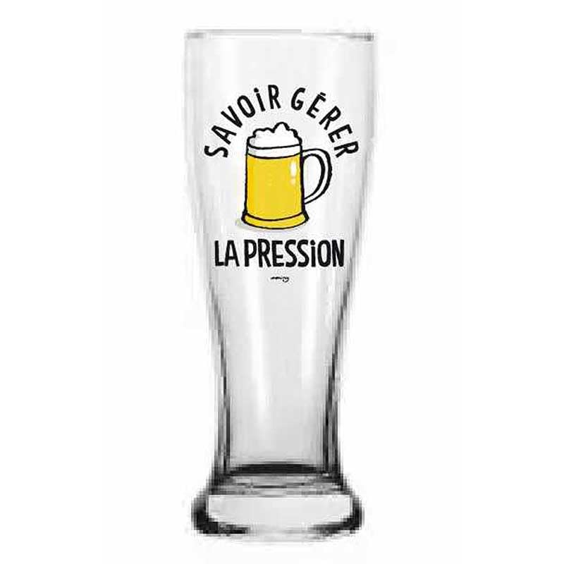Verre à bière "Savoir gérer la pression"