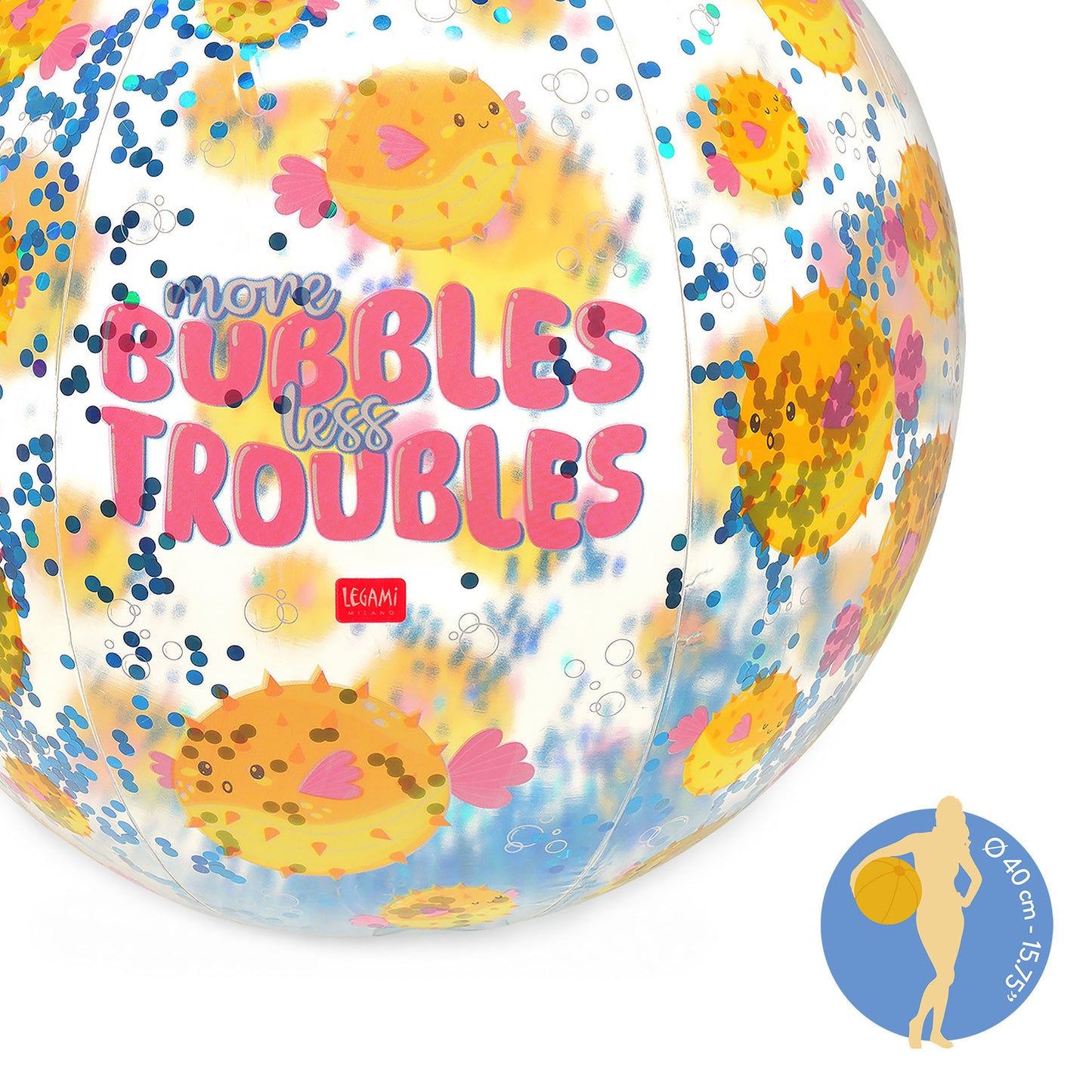 Ballon de Plage Gonflable Glitter - Divers Modèles