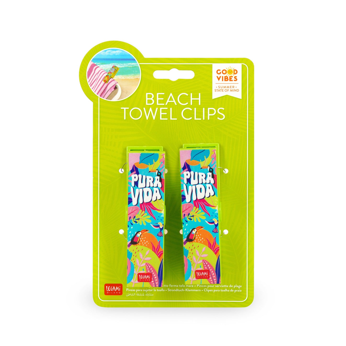 Set de 2 Pinces Pour Serviette de Plage Pura Vida