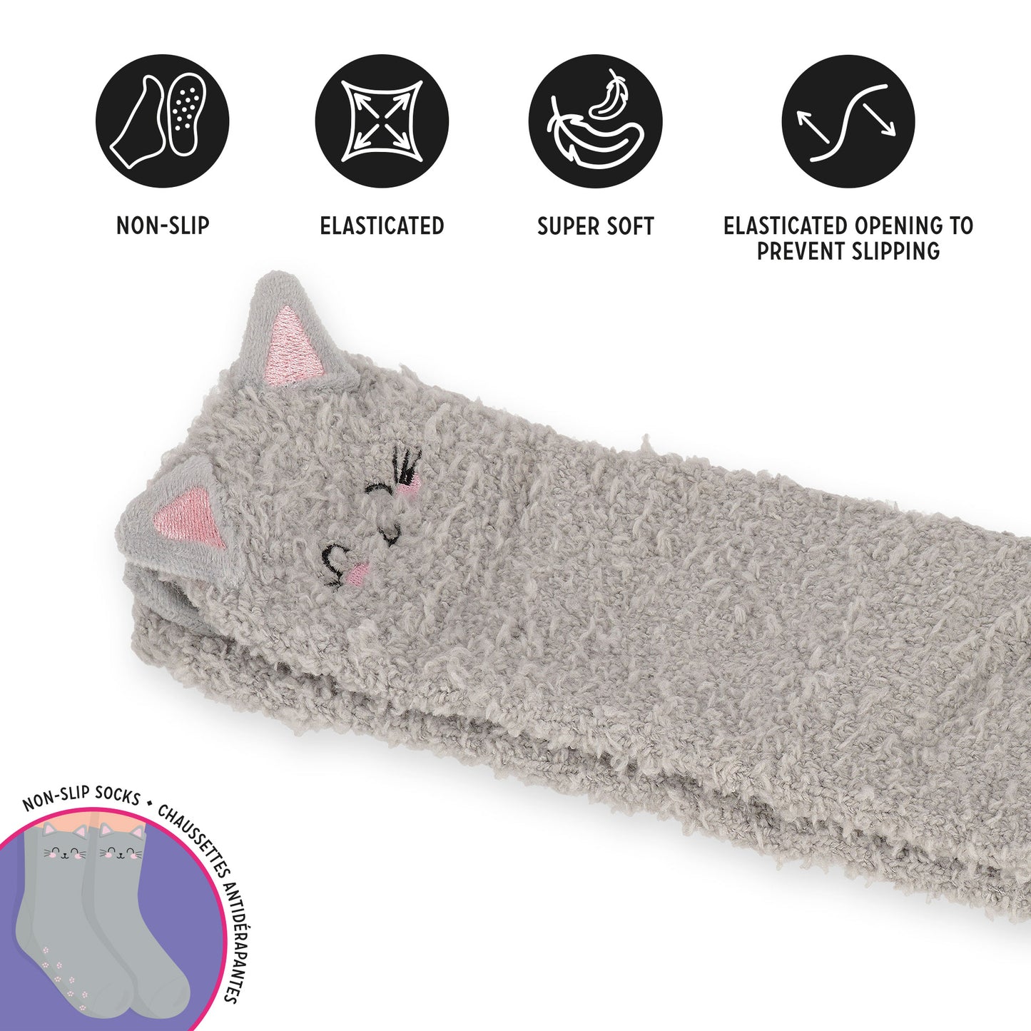 Chaussettes Antidérapantes Chat ADULTE