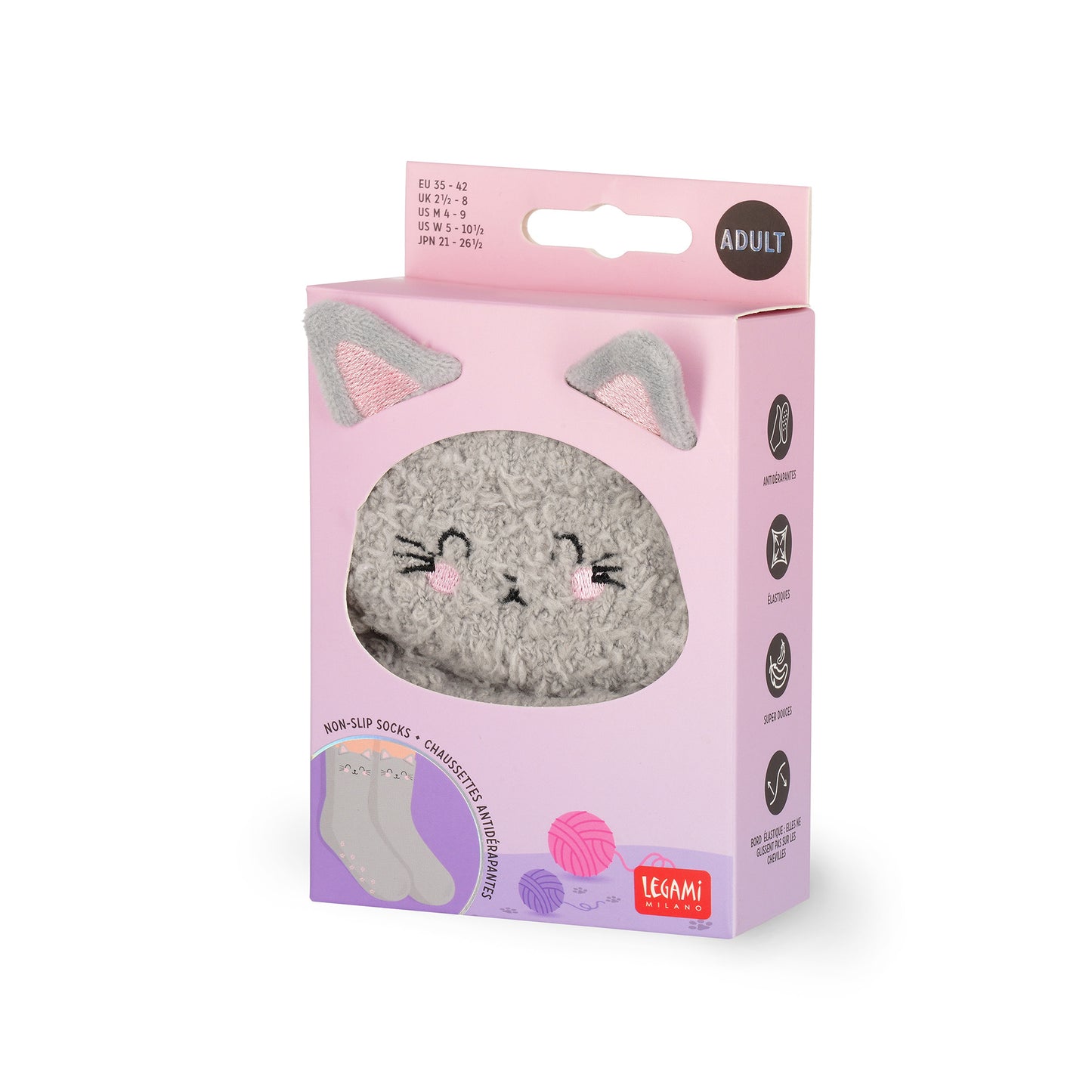 Chaussettes Antidérapantes Chat ADULTE