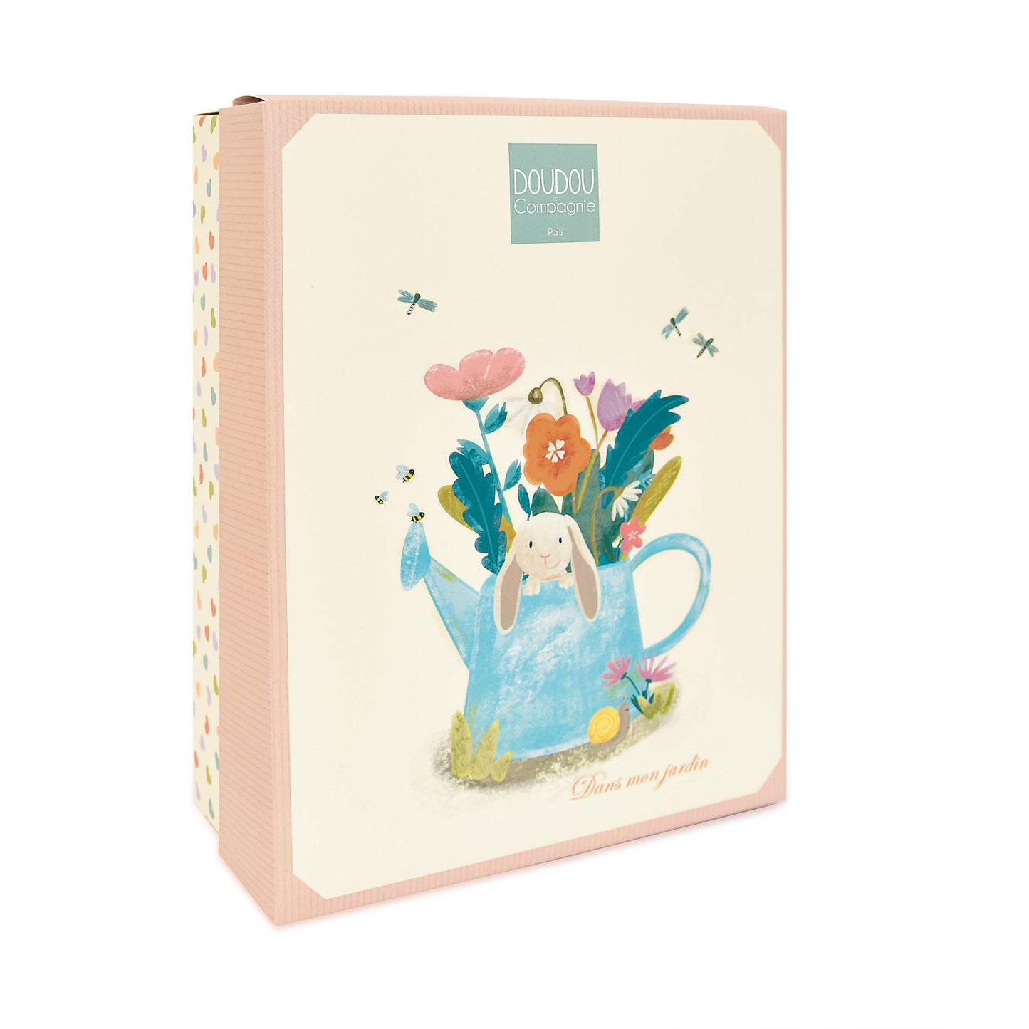 Doudou hochet bebe lapin rose - LAPIN CIBOULETTE - 21 cm