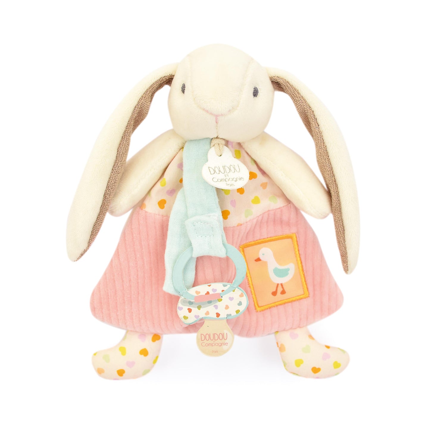 Doudou attache-sucette - LAPIN CIBOULETTE - 19 cm