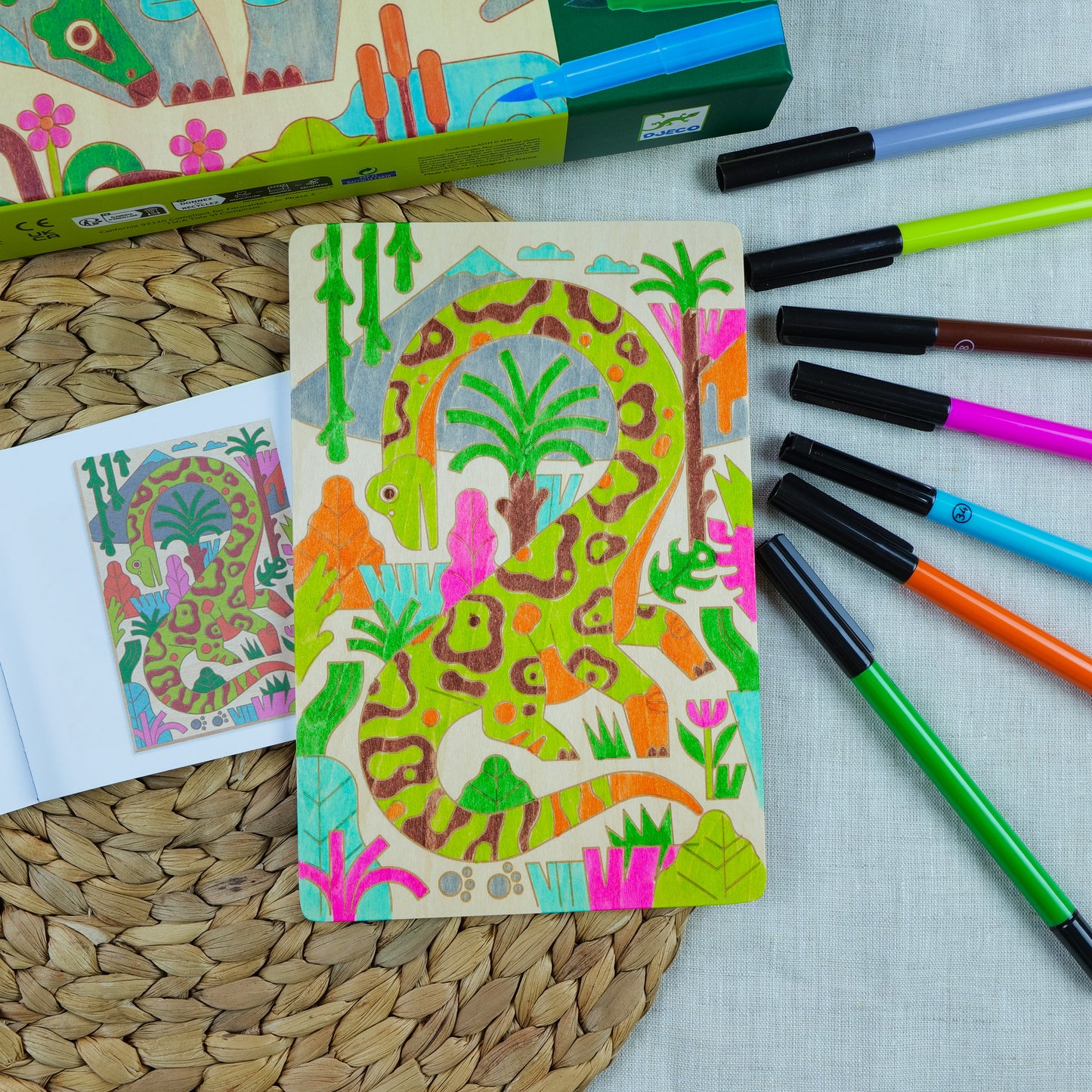 Coloriage sur bois Dino world