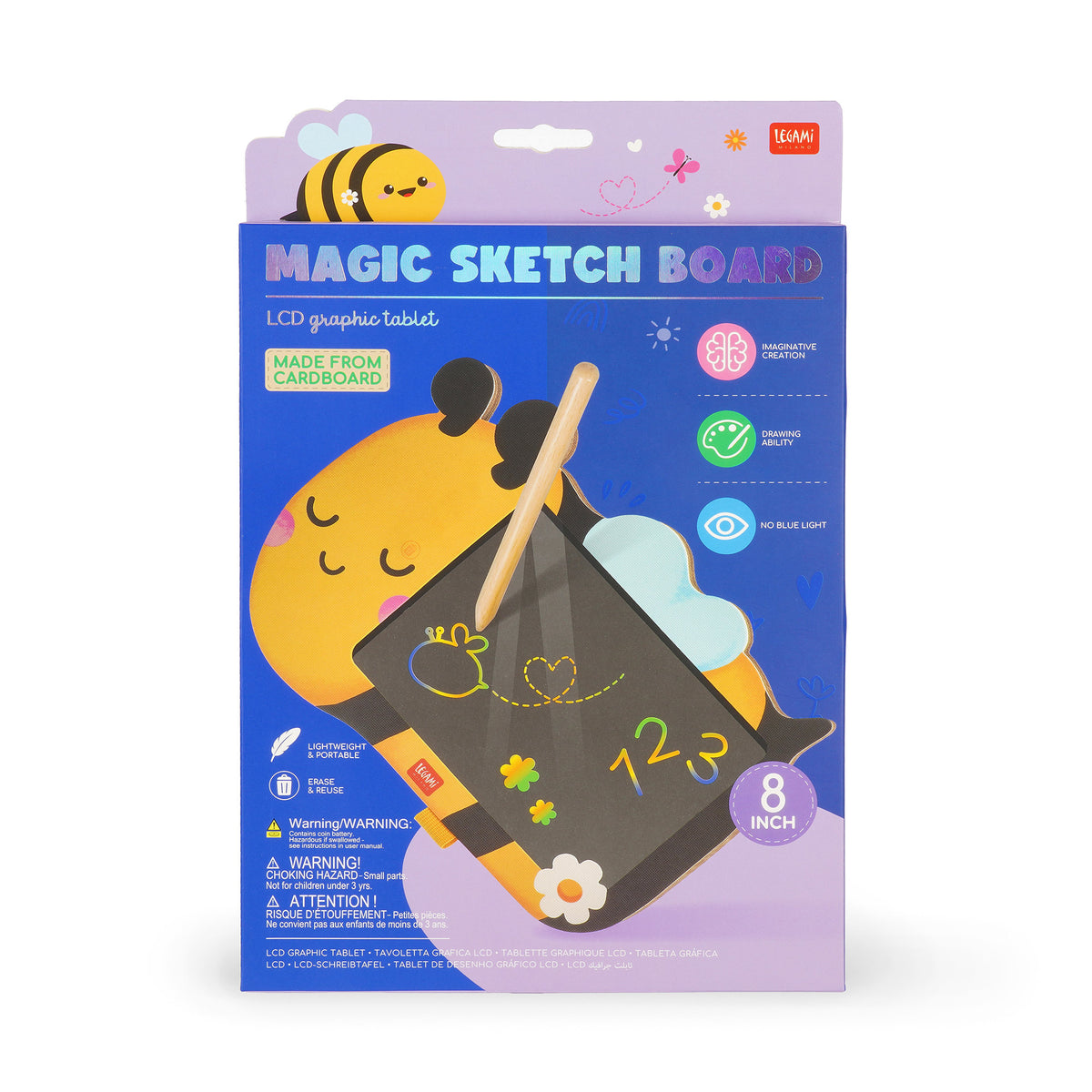 Ardoise Portable LCD en Carton - Abeille - Magic Sketch Board