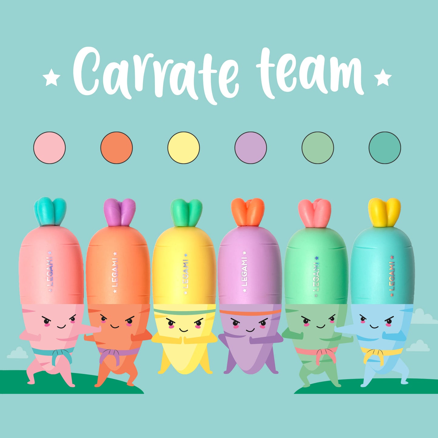 Set de 6 Mini Surligneurs - Carrate Team
