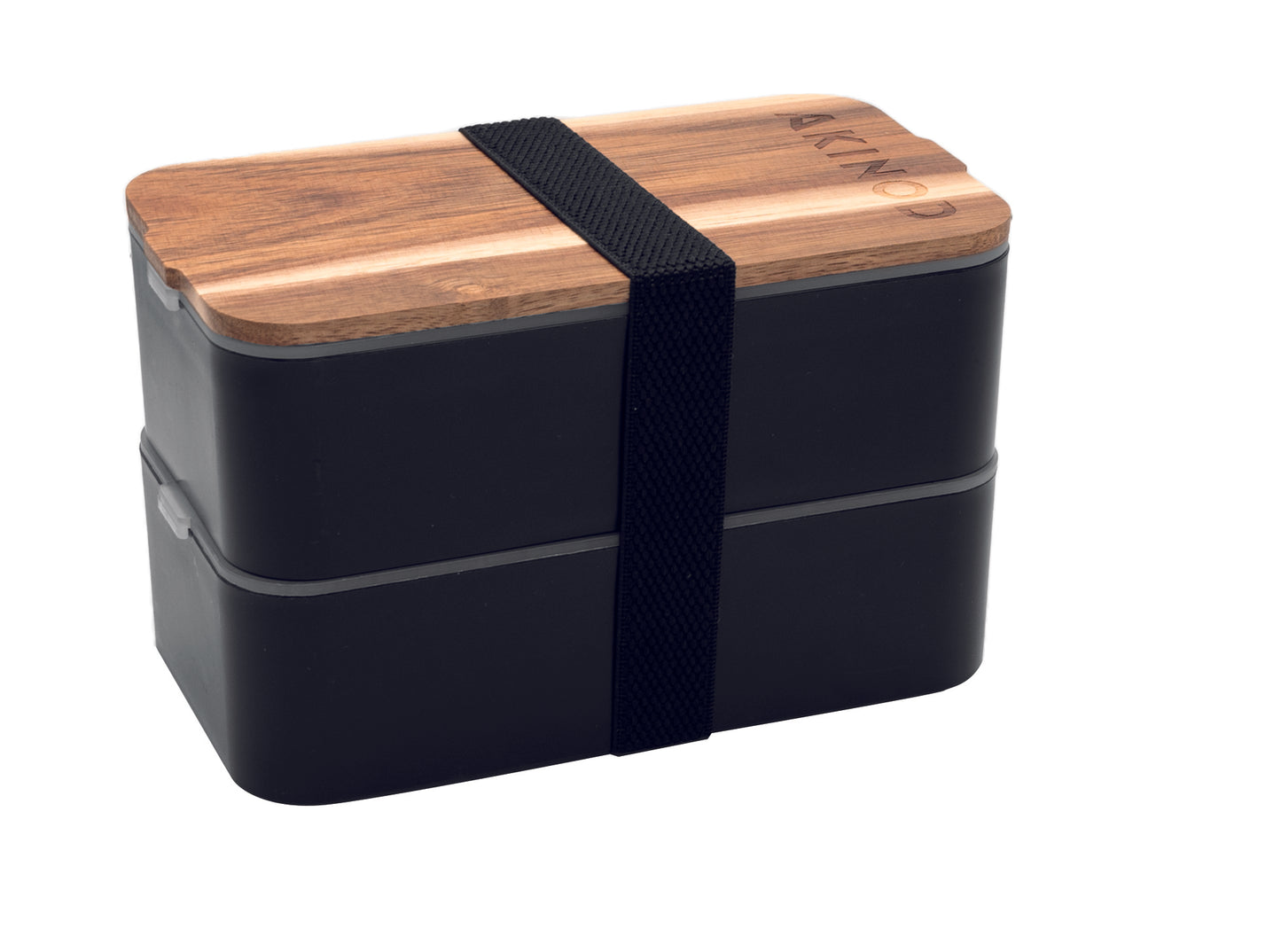 Bento + Lunch Bag Noir / Gris chiné