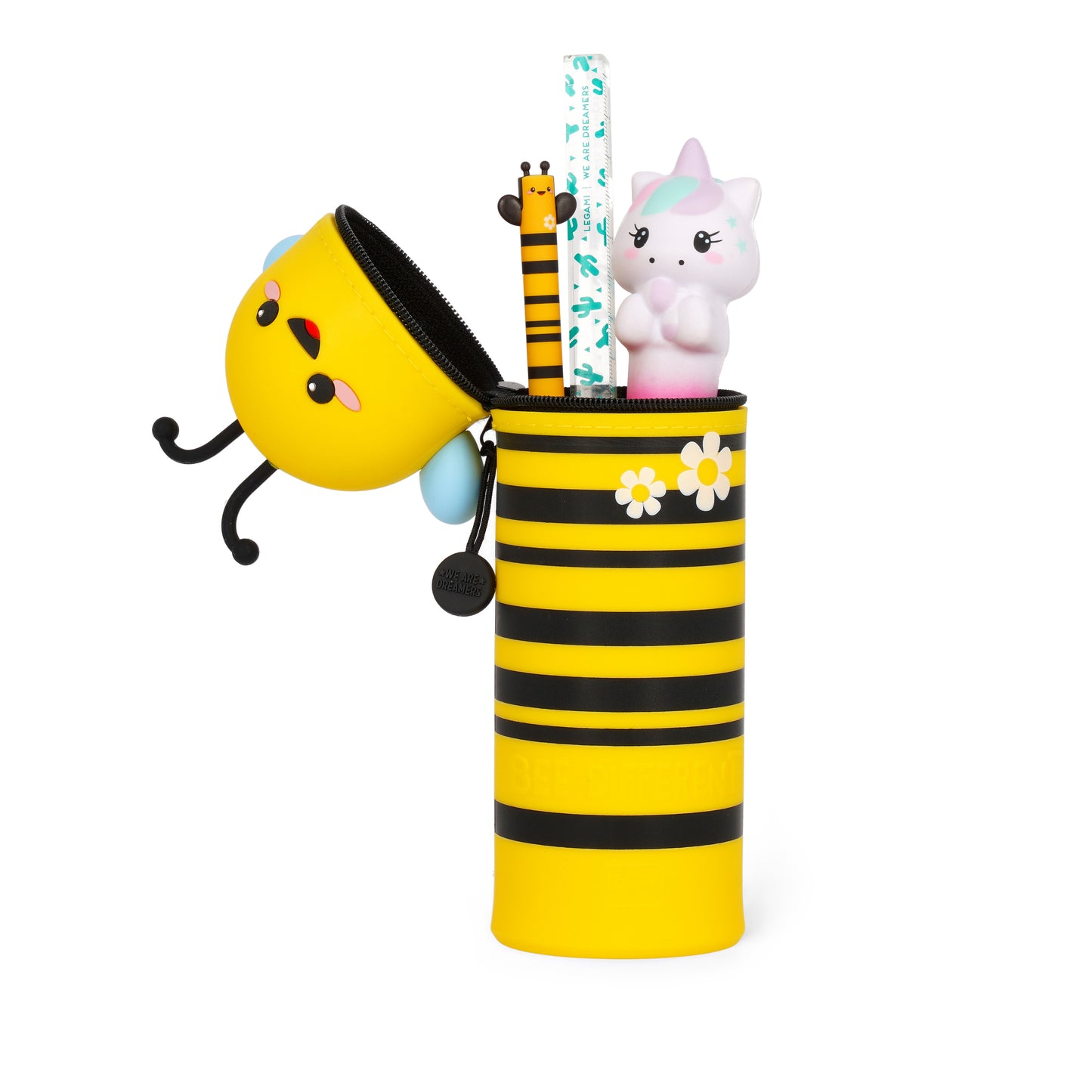 Trousse en Silicone Souple 2-en-1 - Abeille