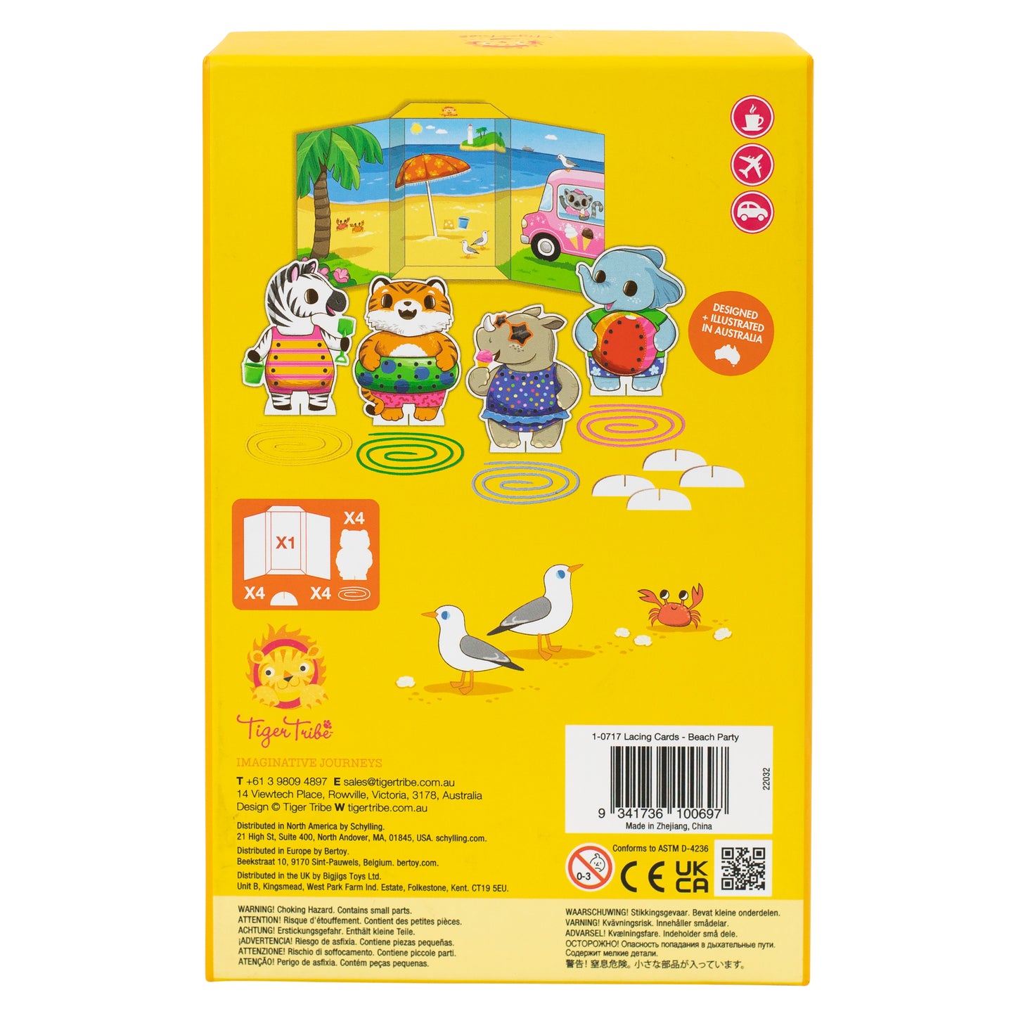 Cartes à lacer - Fete sur la plage