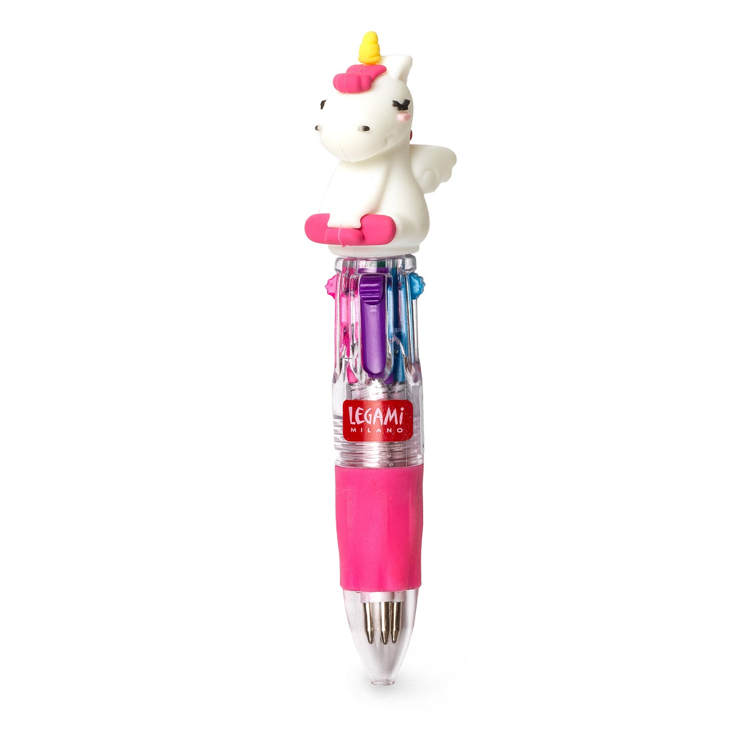 Mini Stylo à Bille 4 Couleurs Licorne