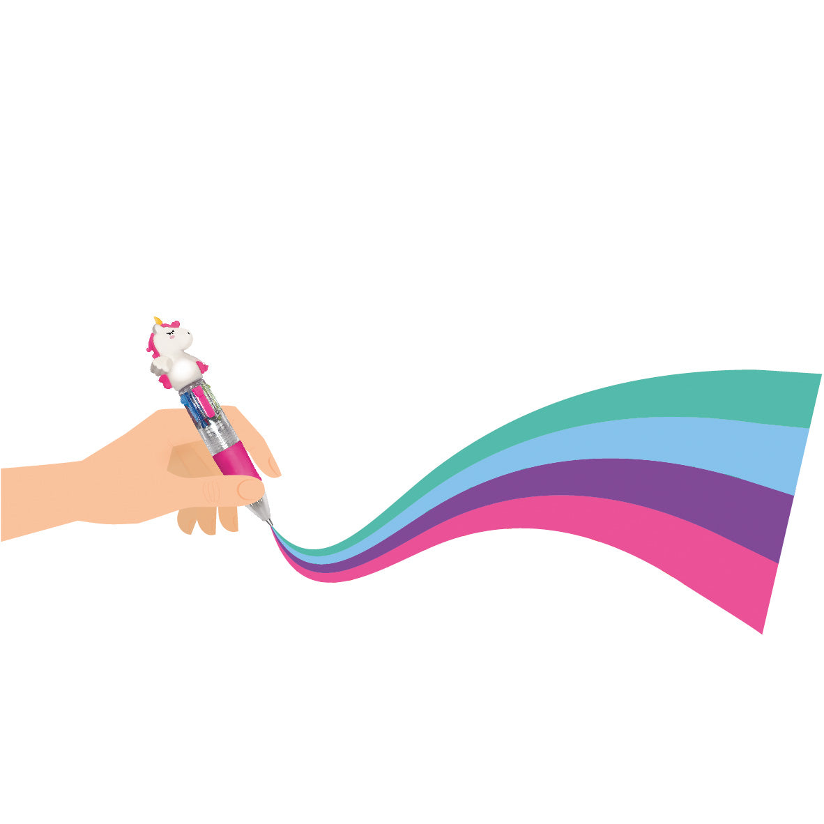 Mini Stylo à Bille 4 Couleurs Licorne