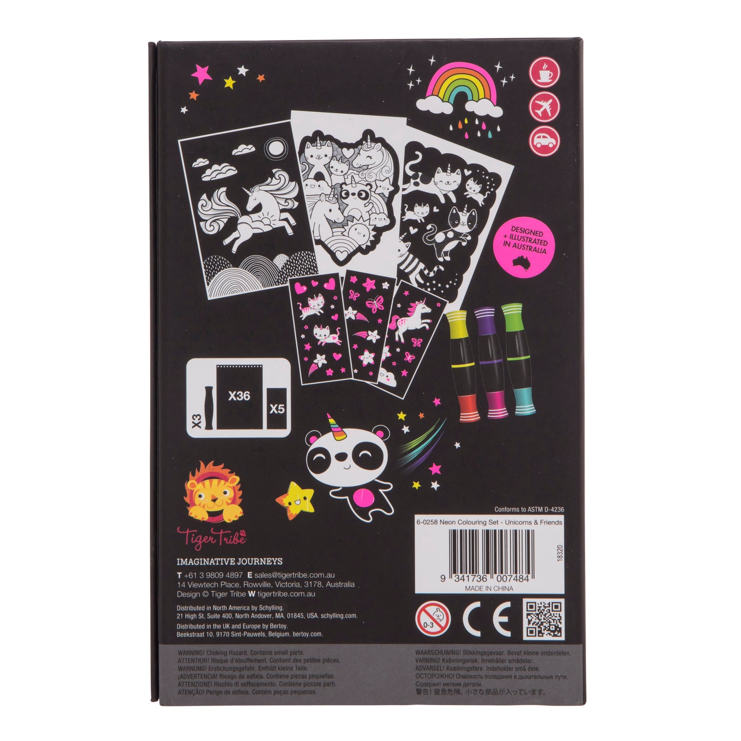 Set de coloriage Neon Licorne et amis