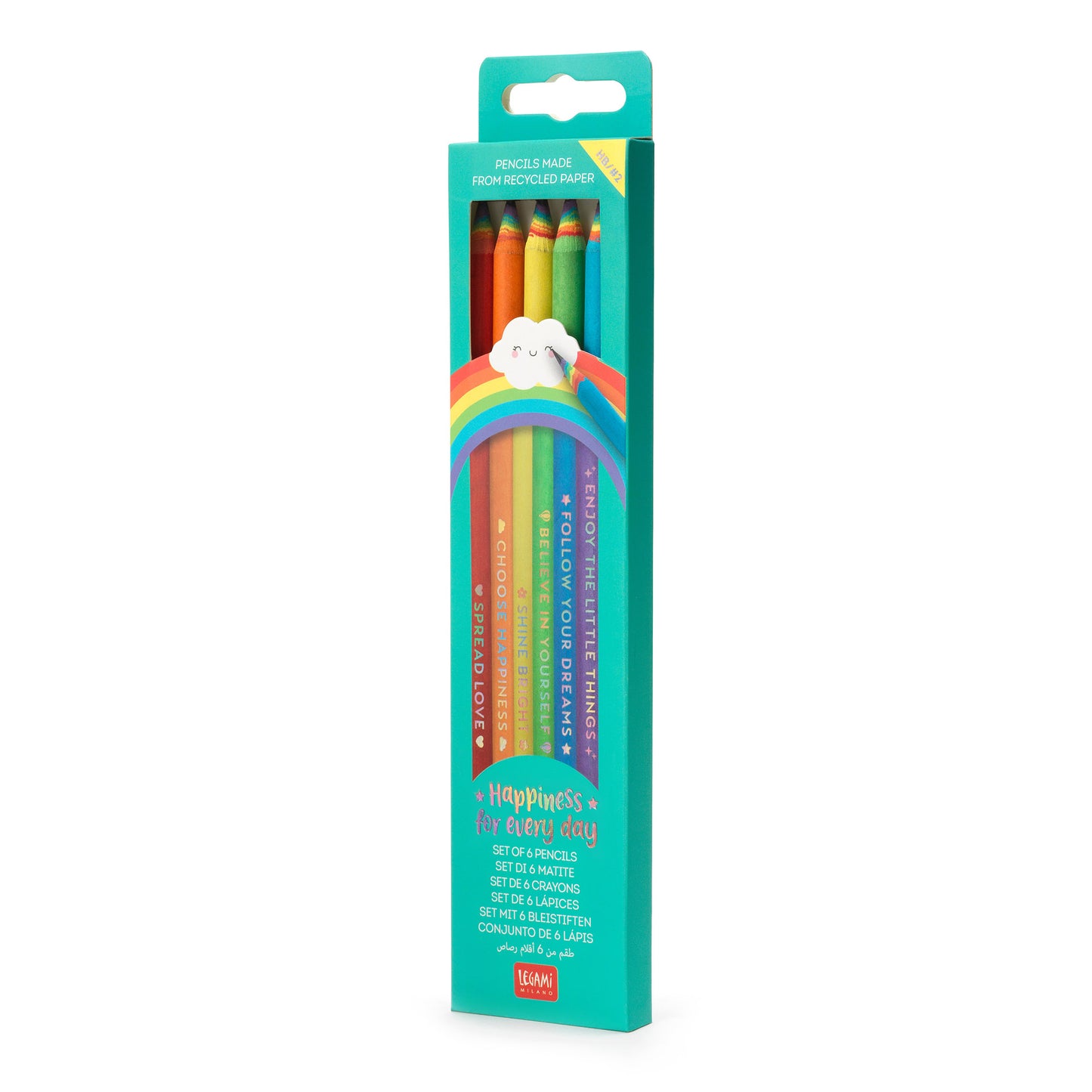 Set de 6 Crayons à Papier HB en Papier Recyclé