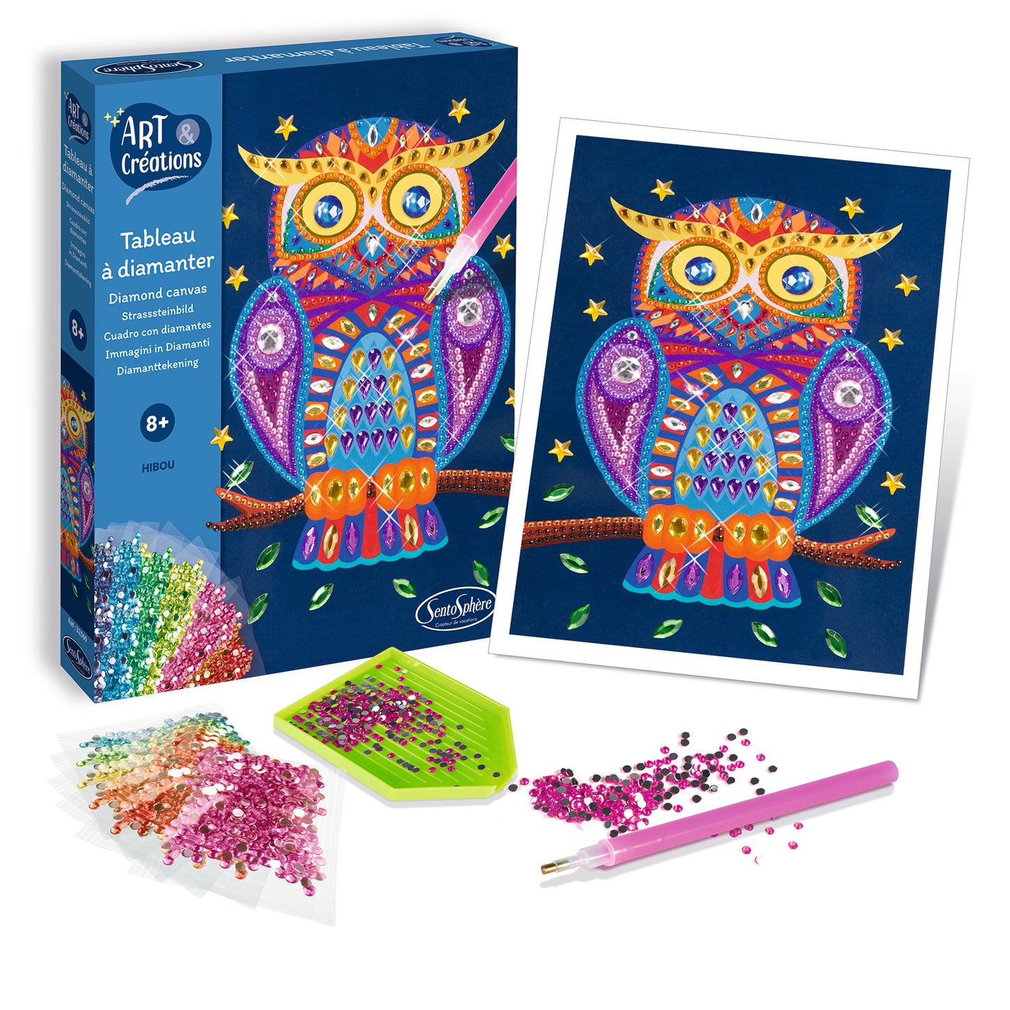 Tableau à Diamanter - Hibou