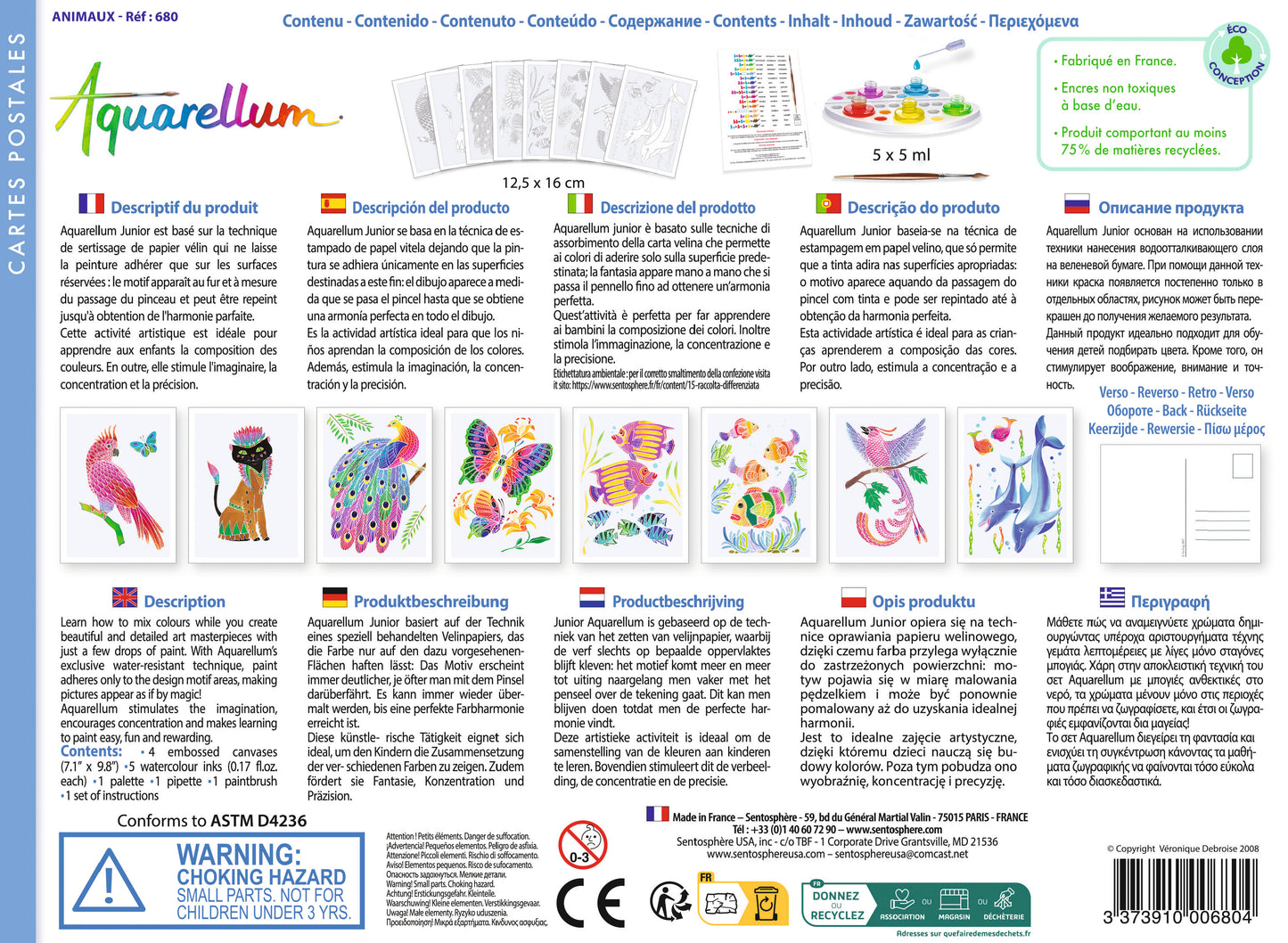 Aquarellum Cartes Postales Animaux