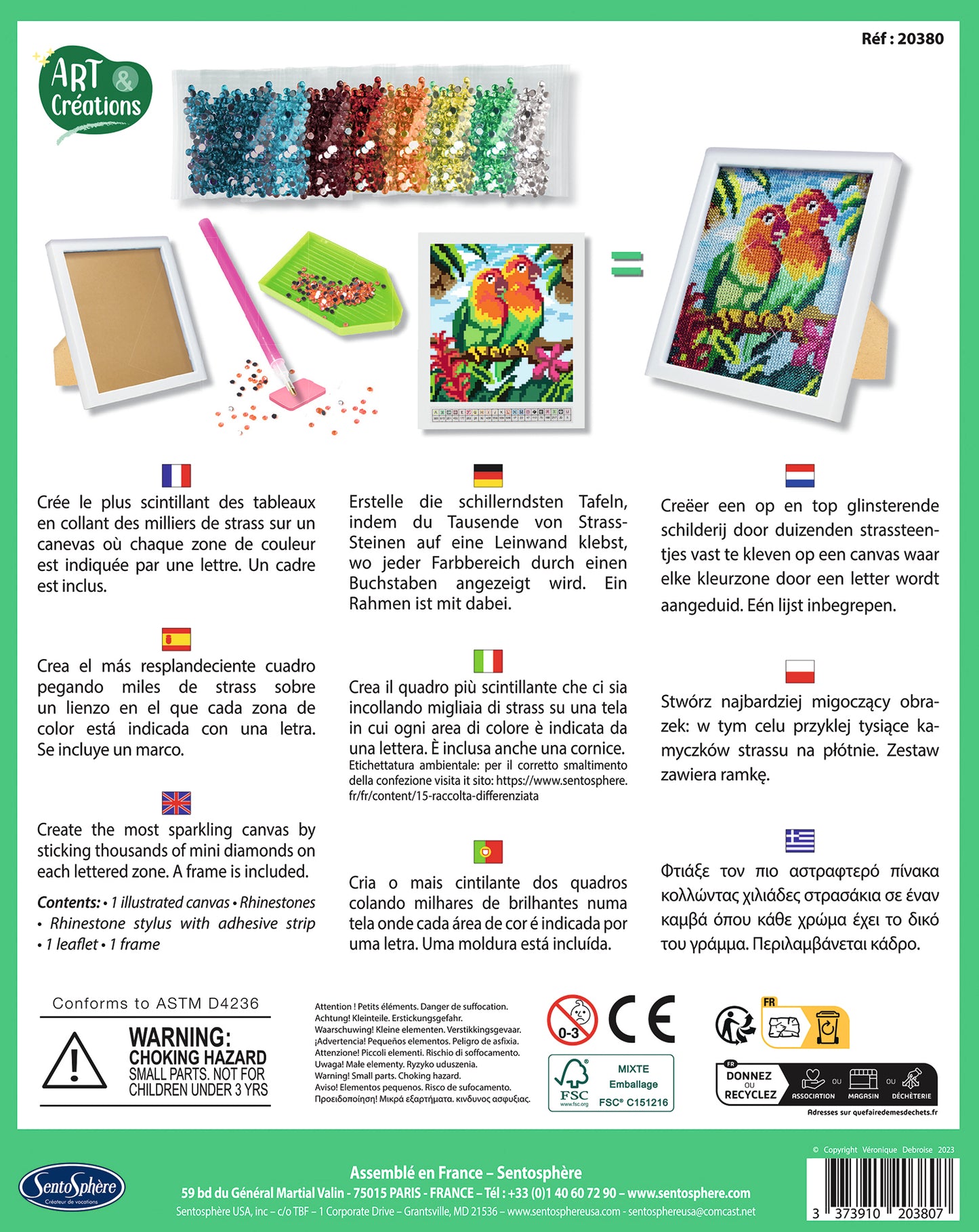 Canevas à Diamanter - Inséparables