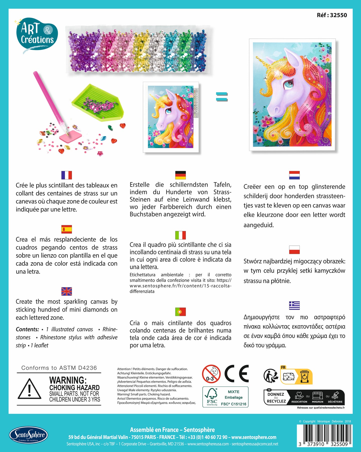 Tableau à Diamanter - Licorne