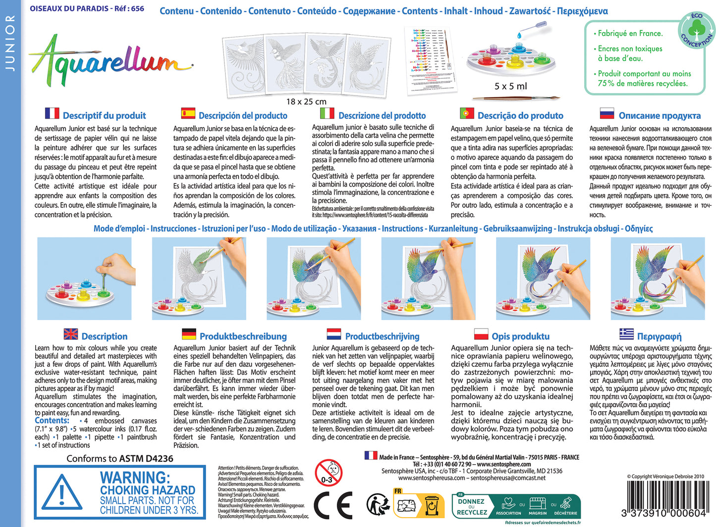 Aquarellum Junior Oiseaux du Paradis