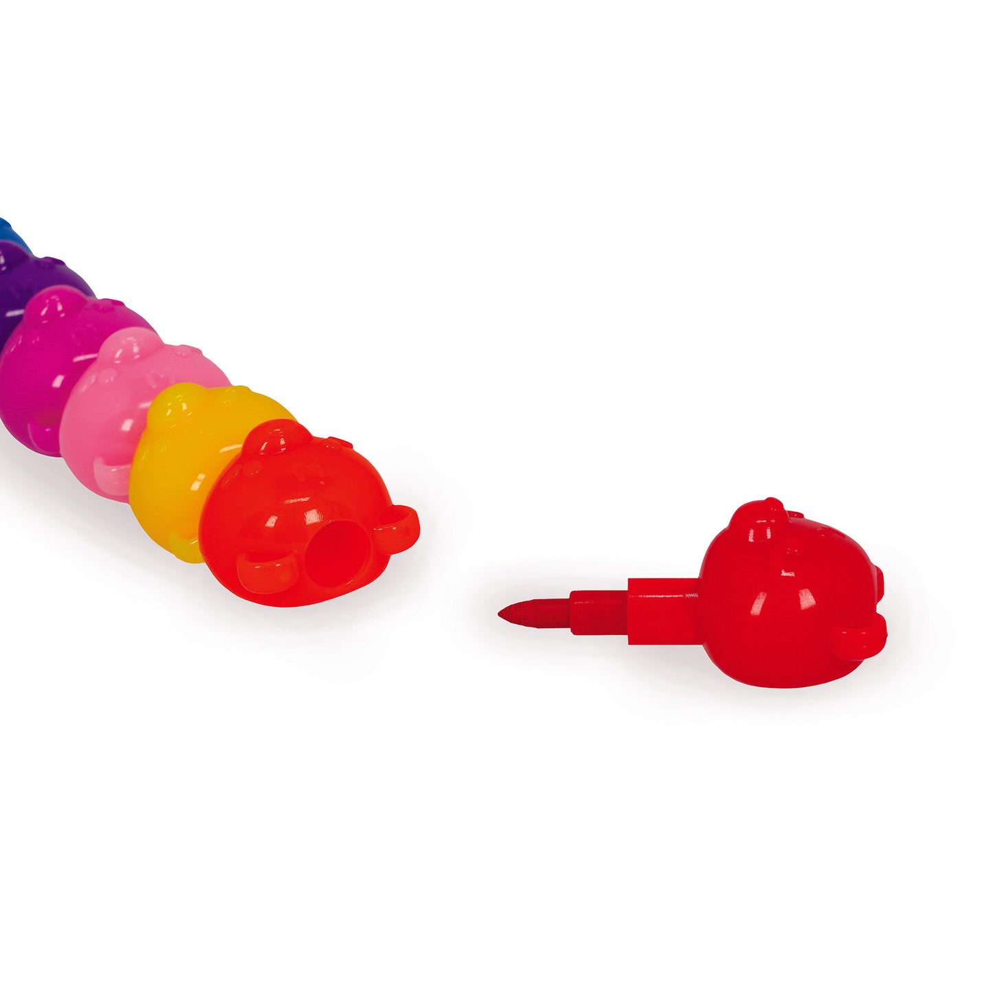 12 Crayons de Couleur Empilables - Teddy Bear