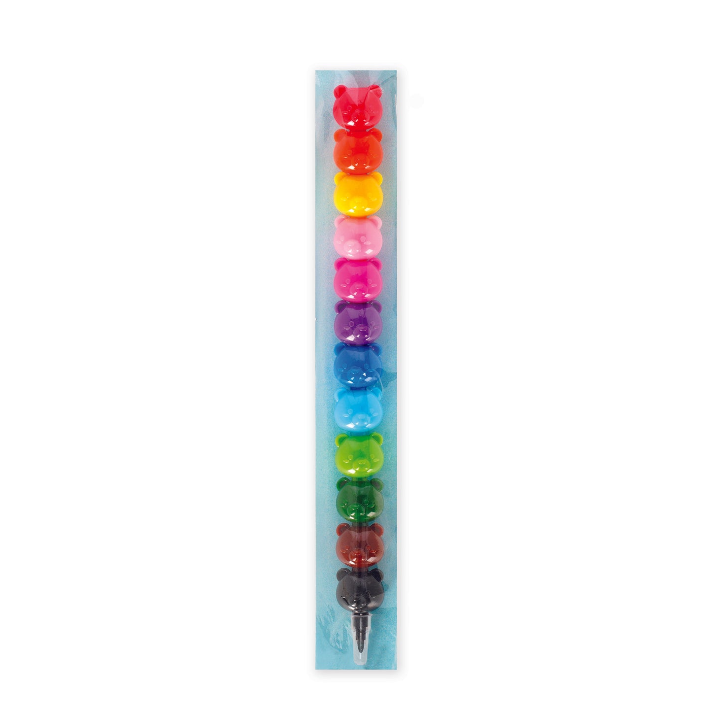 12 Crayons de Couleur Empilables - Teddy Bear