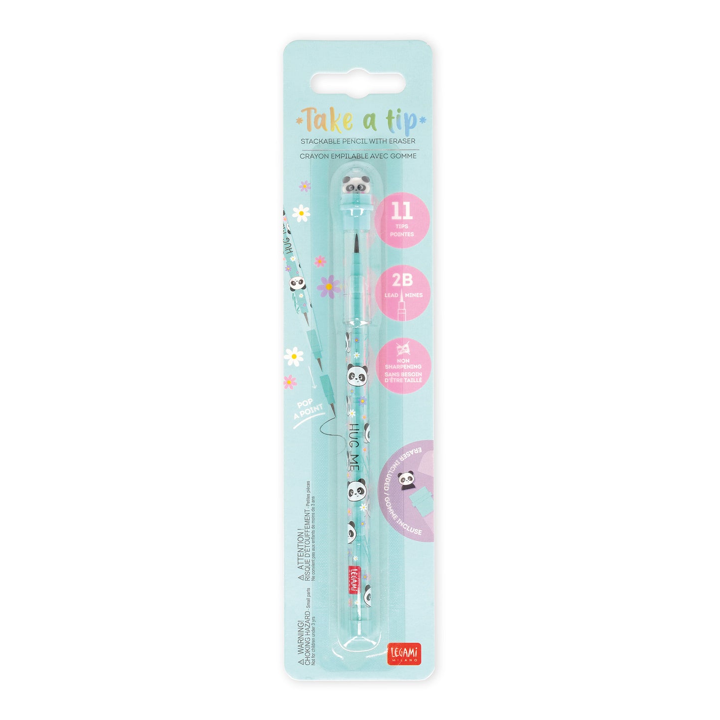 Crayon Empilable avec Gomme - Panda