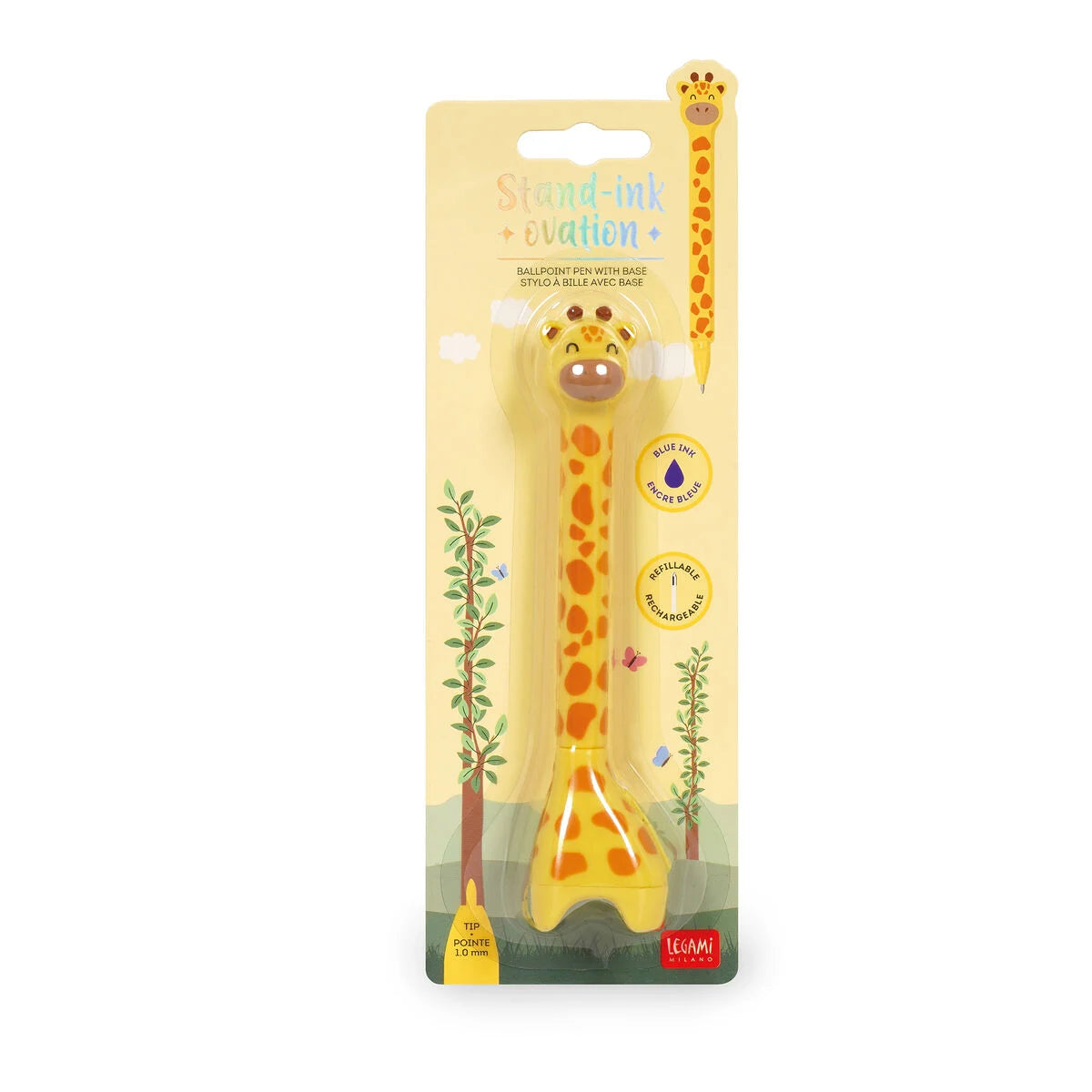 Stylo à Bille Girafe avec Base - Stand-Ink Ovation
