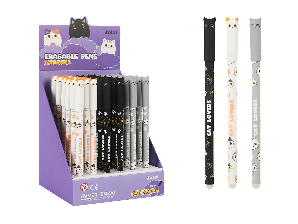 Stylo Effaçable Chat - Divers Modèles