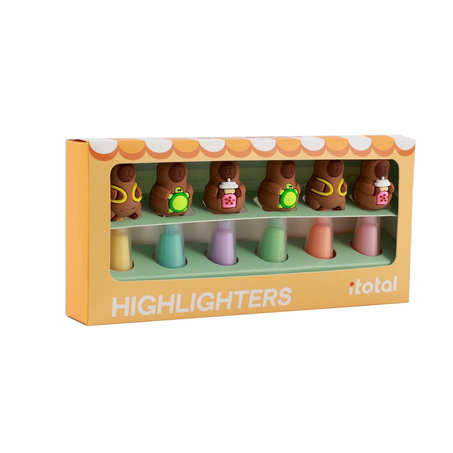 Surligneurs Capybara 6 pièces