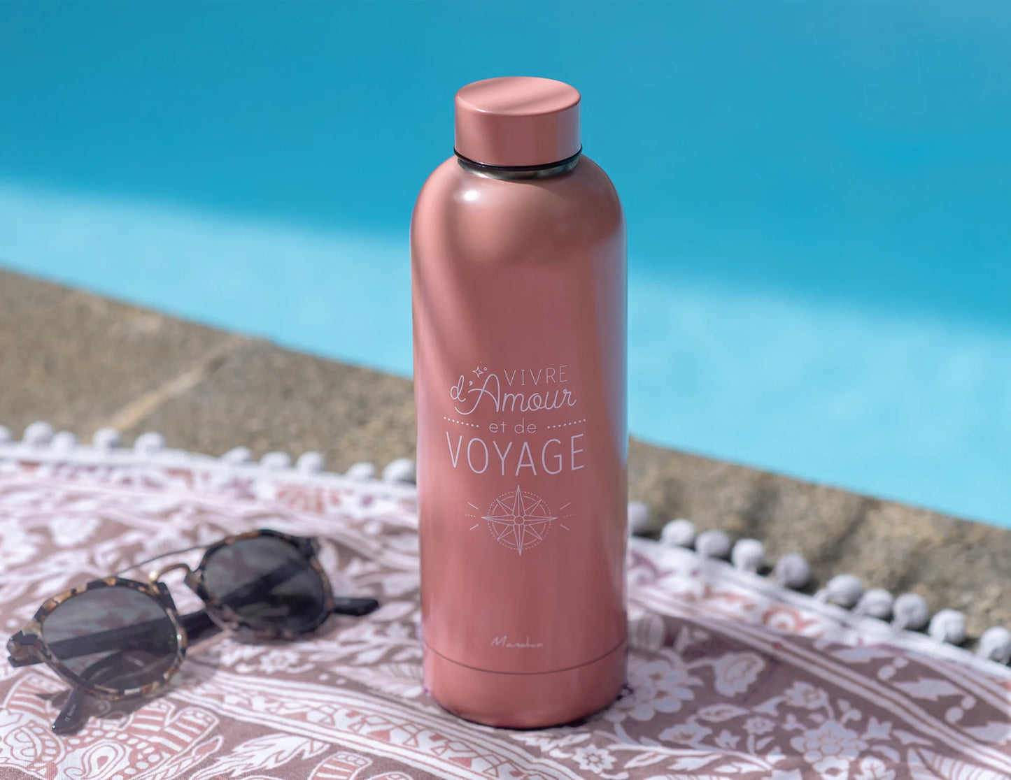 Bouteille isotherme - Vivre d'Amour et de Voyage