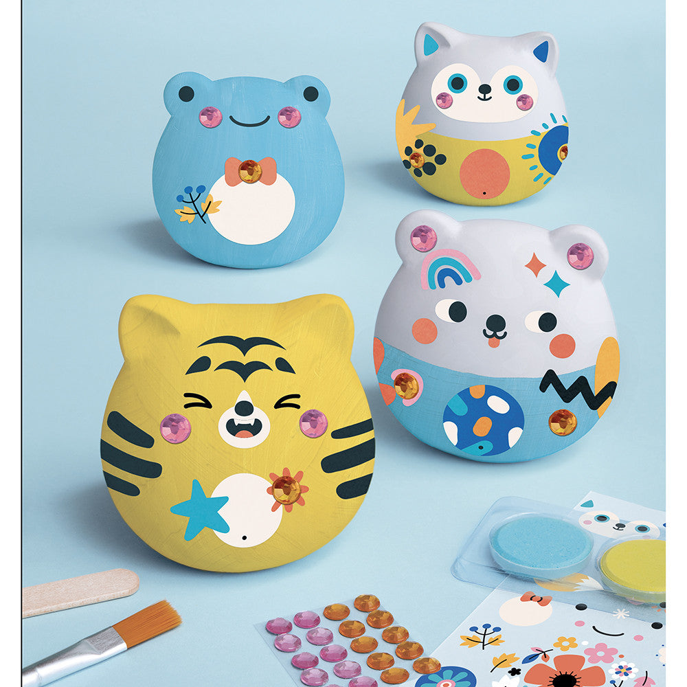 Kit Créatif - 4 Animaux en Plâtre à Décorer