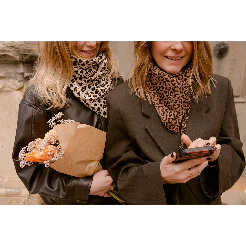Petit Foulard - Léopard foncé