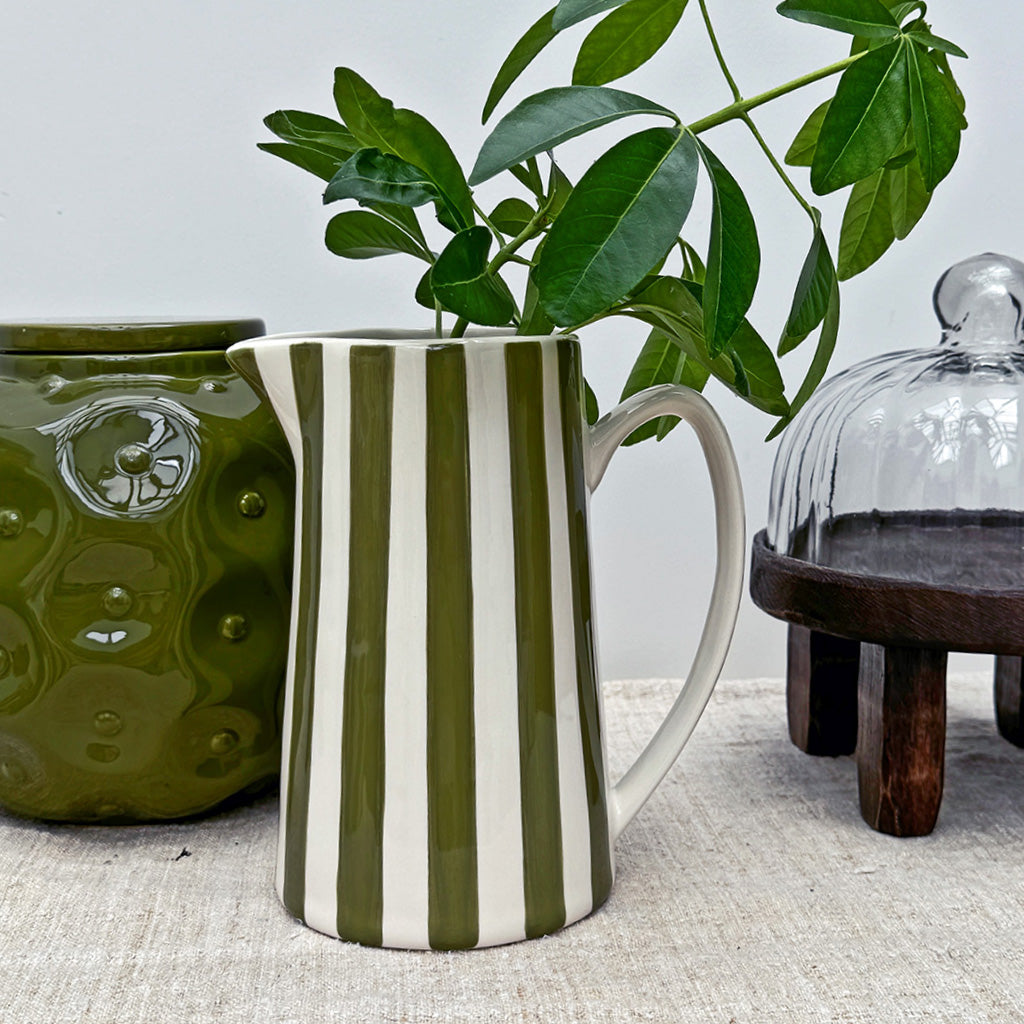 Pichet rayures Kaki