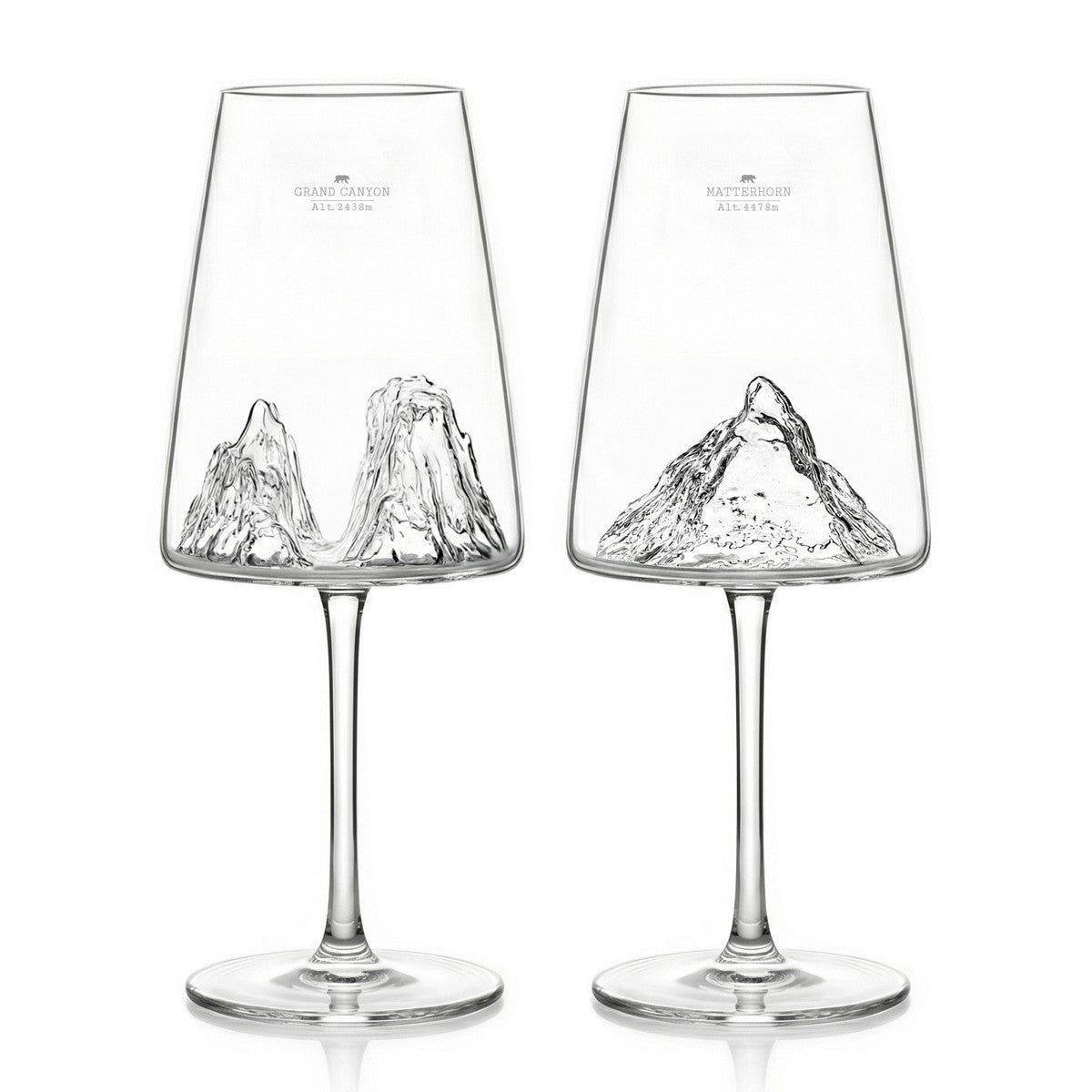 Coffret de 2 verres à vin - Grand Canyon & Matterhorn TOPOGRAPHIC