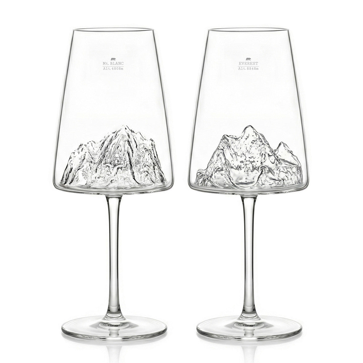 Coffret de 2 verres à vin - Mt Blanc & Everest TOPOGRAPHIC