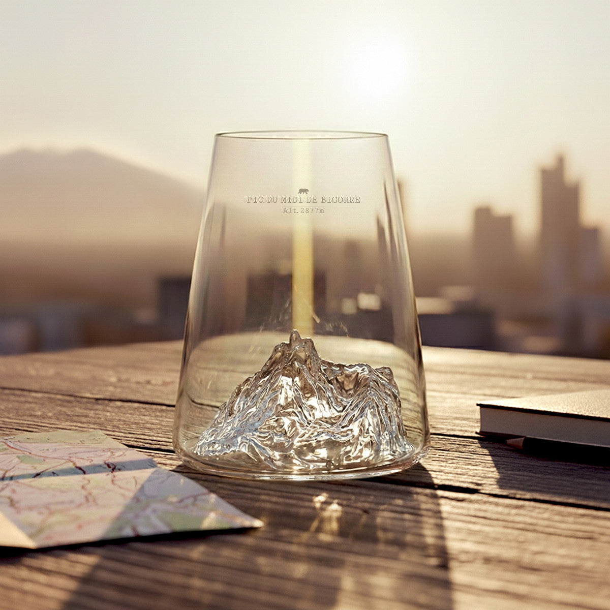 Verre design Pic du Midi de Bigorre TOPOGRAPHIC