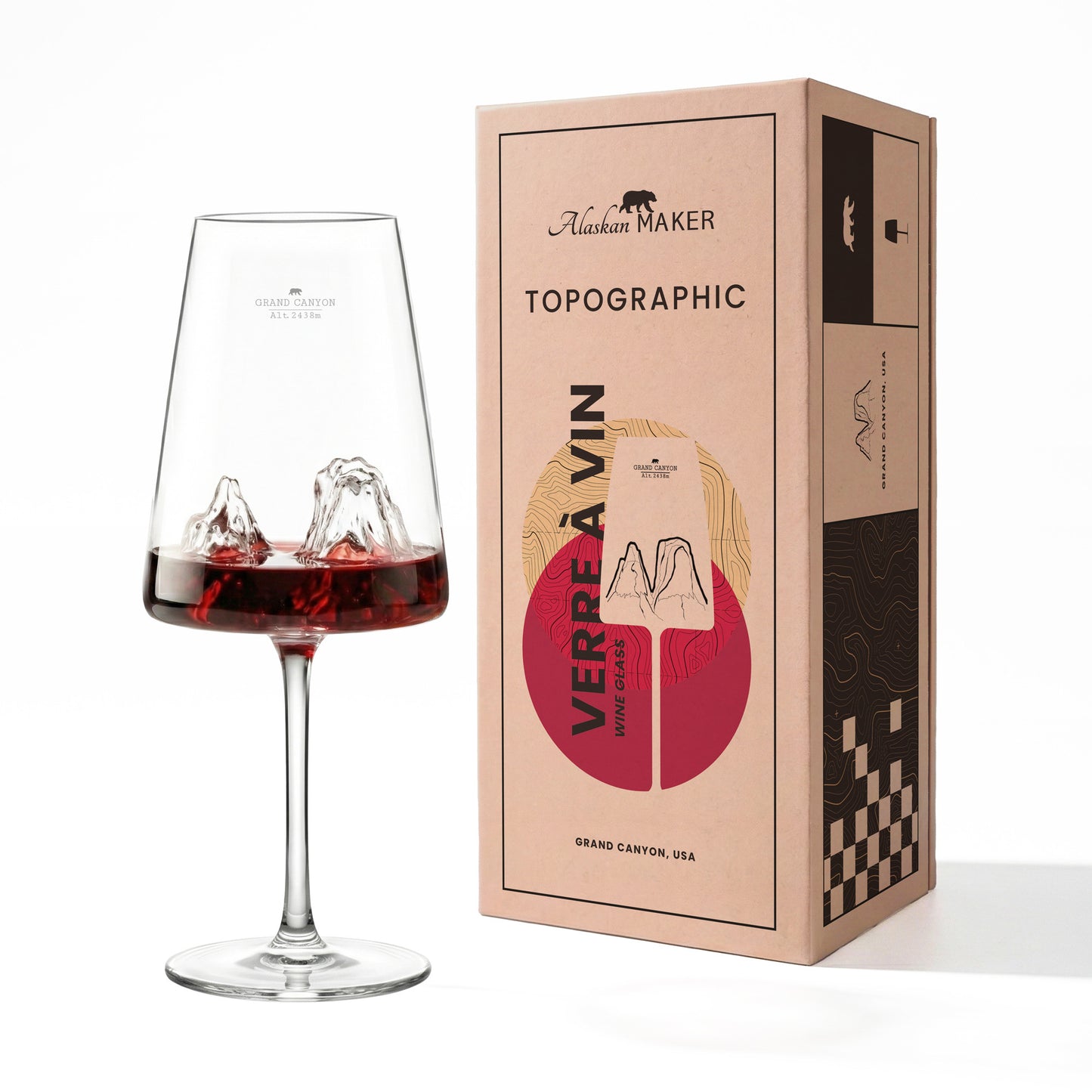 Coffret verre à vin - Grand Canyon TOPOGRAPHIC