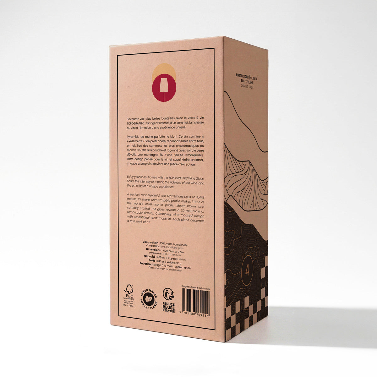 Coffret verre à vin - Matterhorn TOPOGRAPHIC