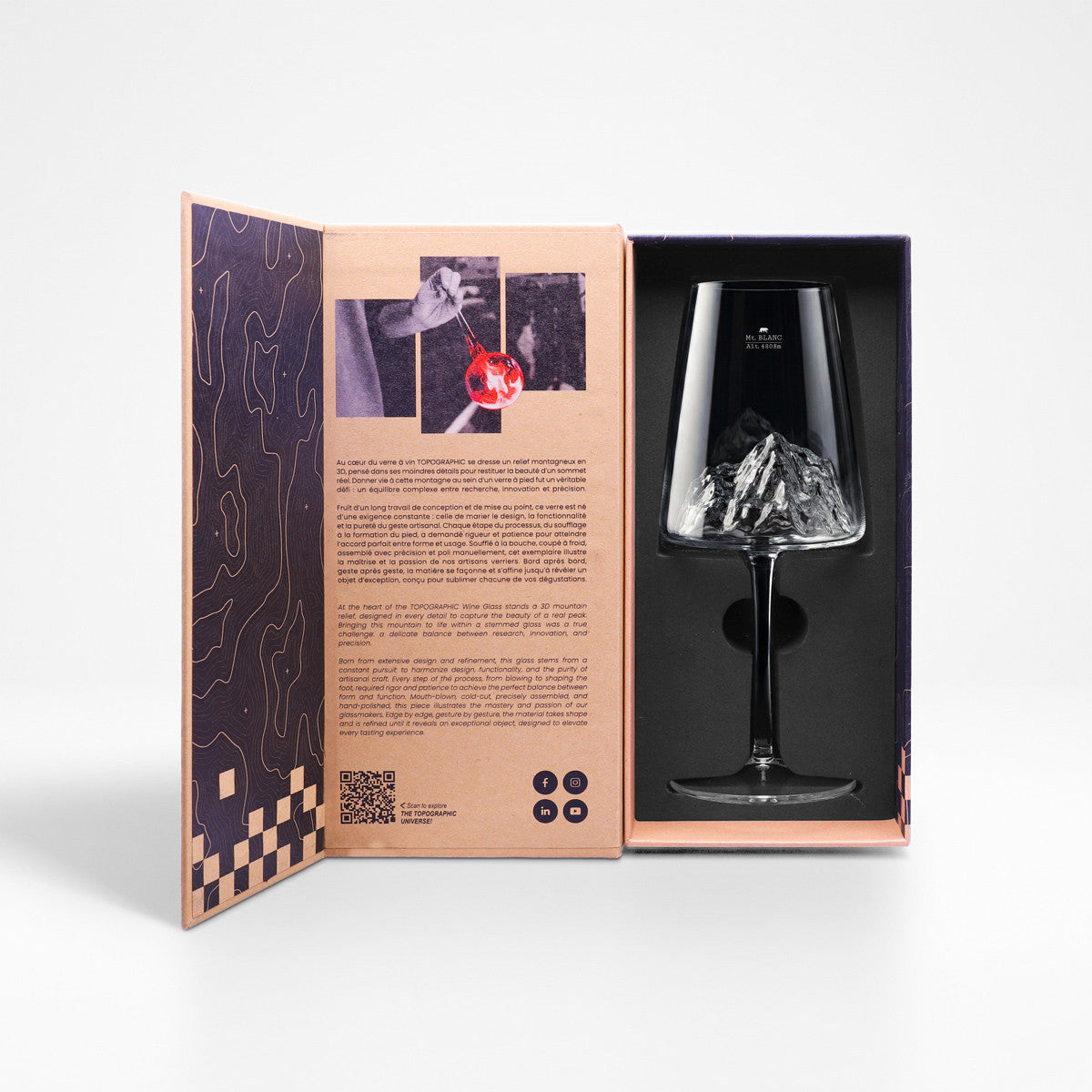 Coffret verre à vin - Mont Blanc TOPOGRAPHIC