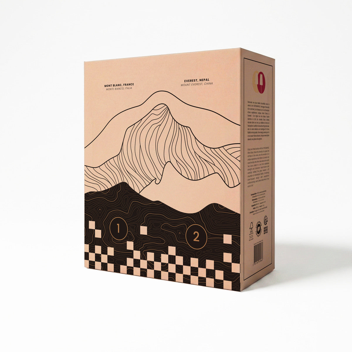 Coffret de 2 verres à vin - Mt Blanc & Everest TOPOGRAPHIC