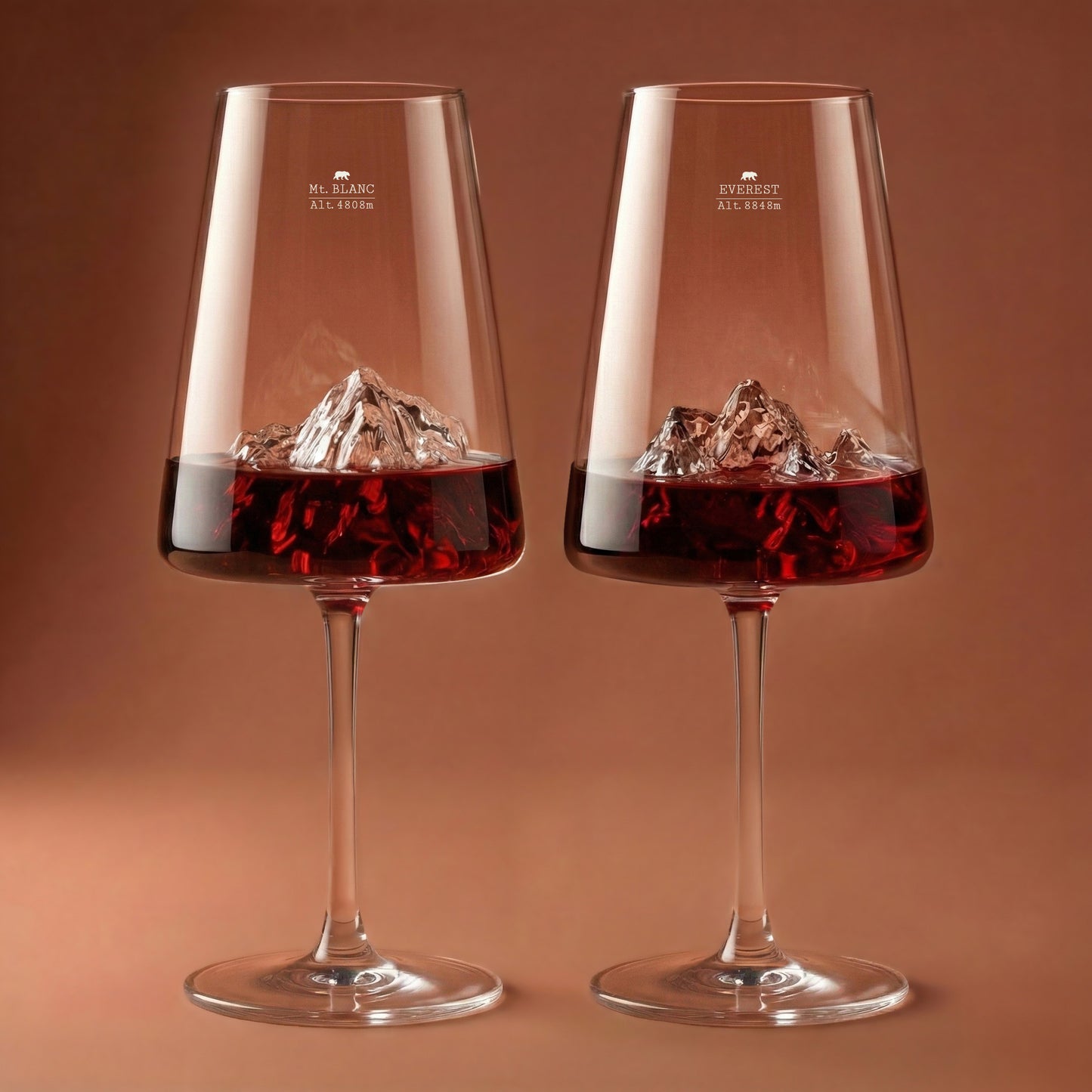 Coffret de 2 verres à vin - Mt Blanc & Everest TOPOGRAPHIC