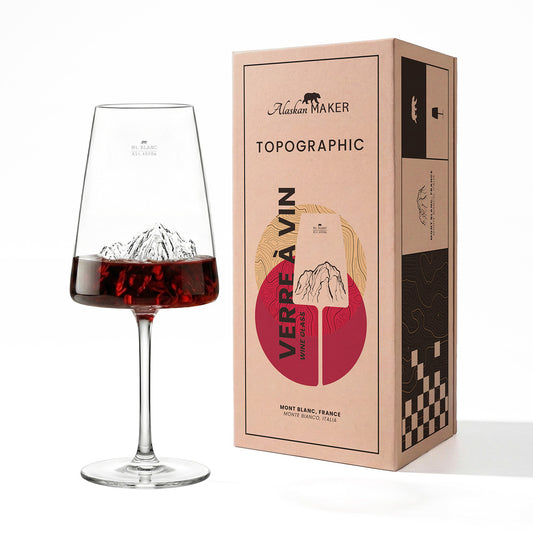 Coffret verre à vin - Mont Blanc TOPOGRAPHIC