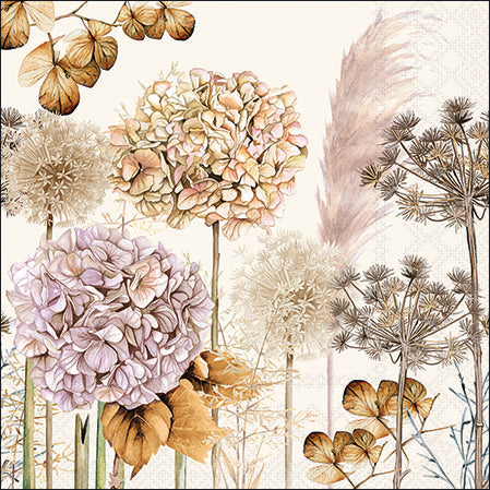 Serviettes en papier Fleurs séchées 33x 33cm