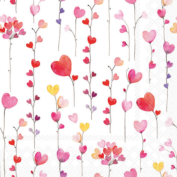 Serviettes en papier coeurs