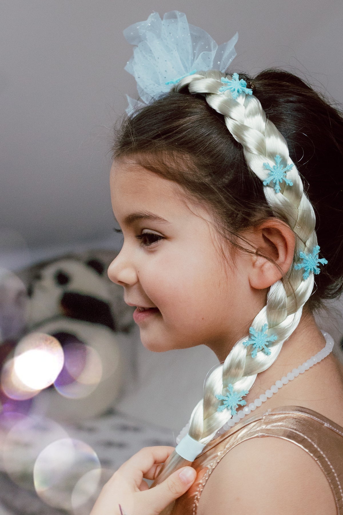 Tiare de la reine des glaces avec tresse