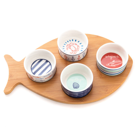 Coffret plat Poisson + 4 bols ARIEL