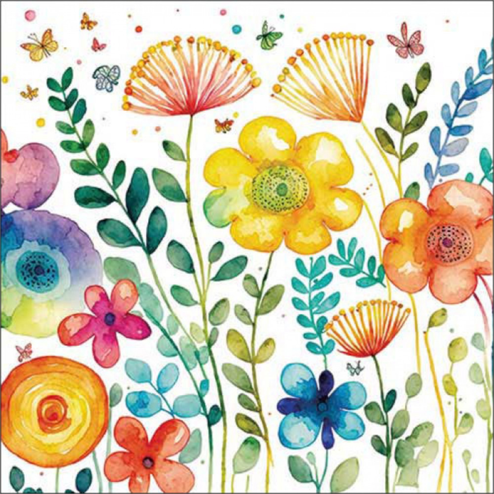 Serviettes en papier Jardin Eclatant