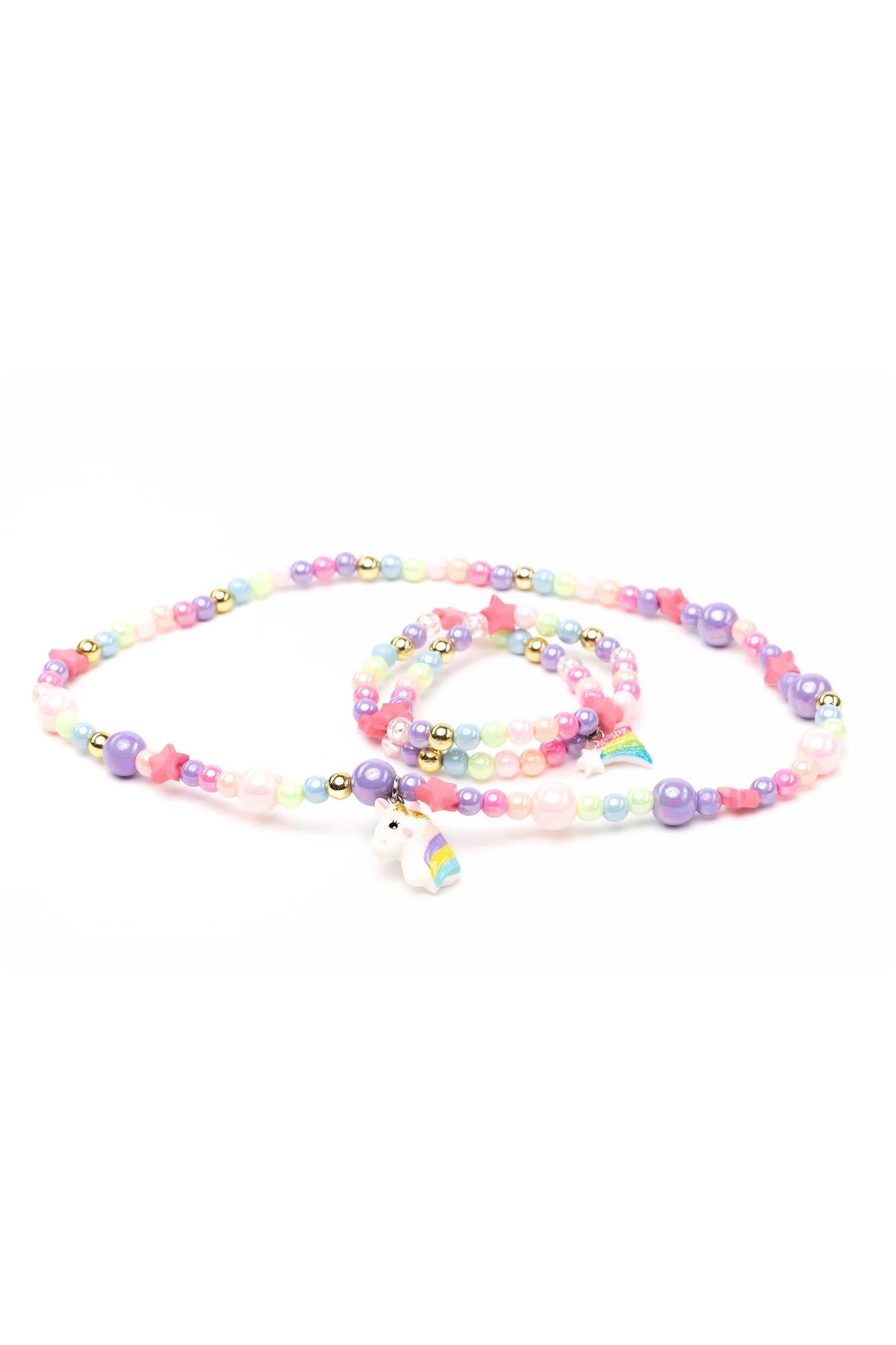 Set collier et 2 bracelets Licorne et étoiles